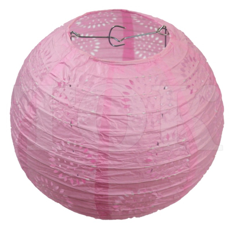 Бумажный фонарик с рисунком светло-розовый 25 см. 0924-12